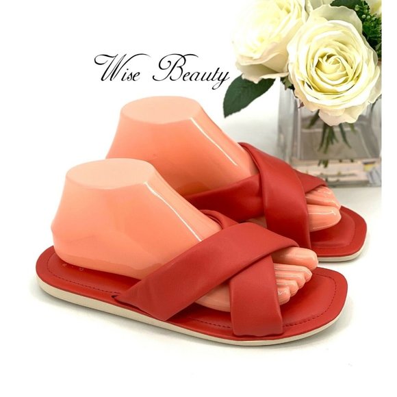 a new day Shoes - NEW Women’s Daisy Puffy Slide Sandal Size 8 Shoe Memory Foam Coral A New Day